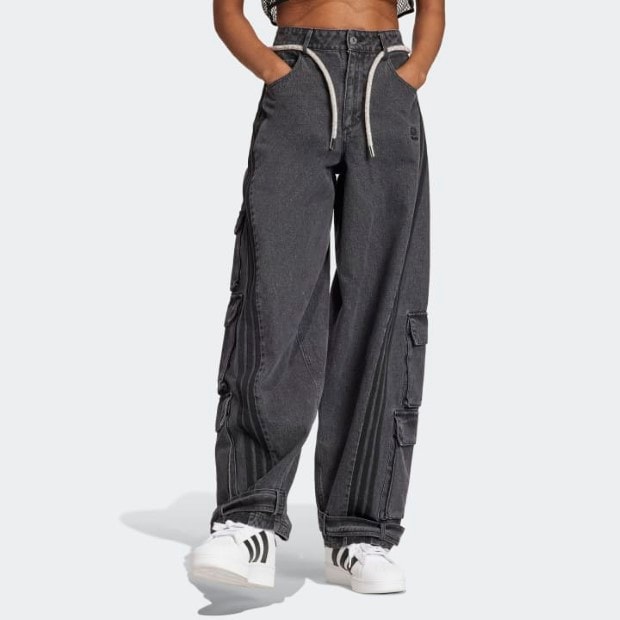 レディース Adilenium デニムカーゴパンツ ブラック｜アパレル