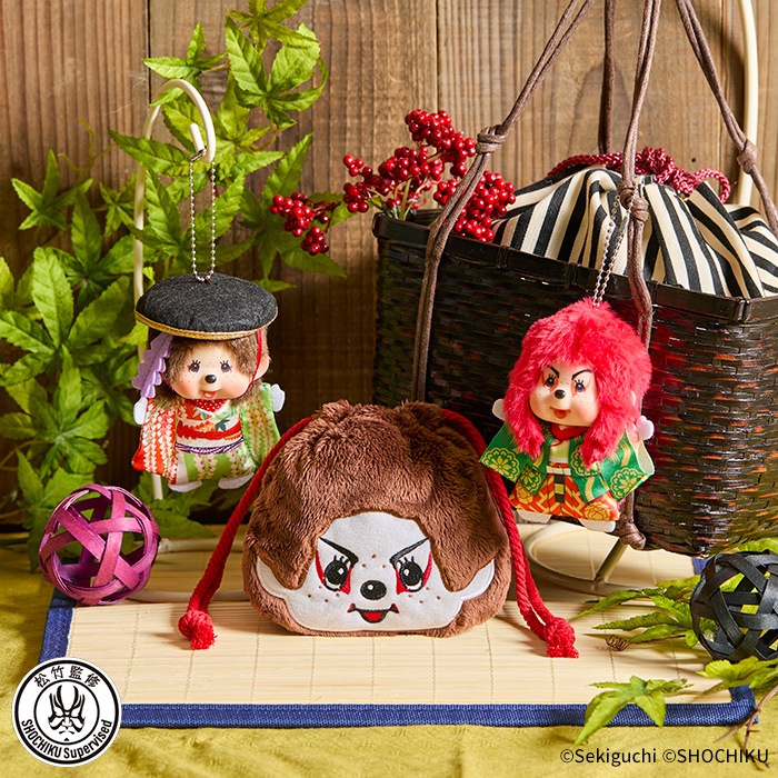 モンチッチ×歌舞伎 SS顔でかキーチェーン 連獅子|【ぬいぐるみの