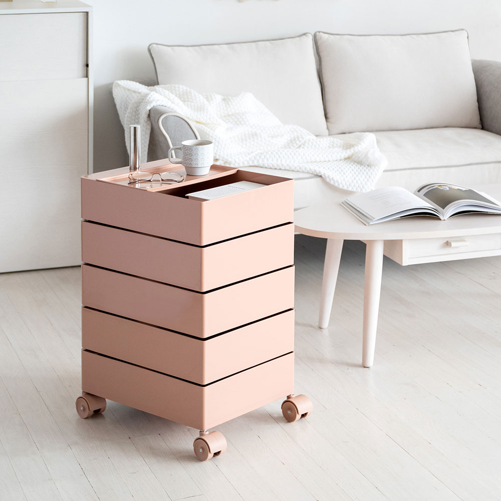 360度回転棚とスムーズ移動で快適収納できるトローリーワゴン｜5段