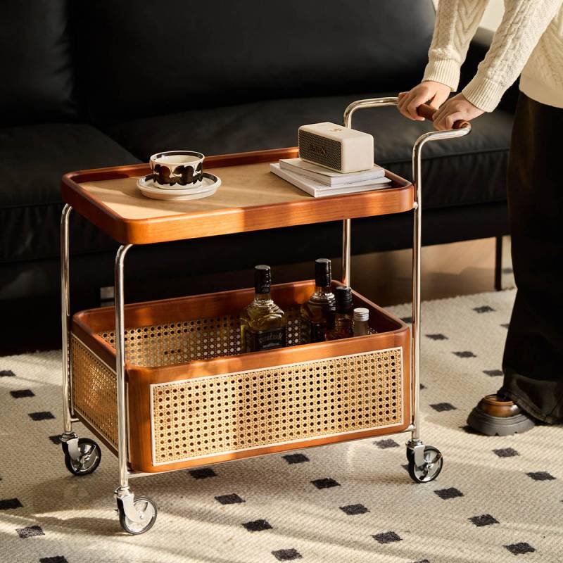 ラック高さ20cm] VeroMan サイドテーブル キャスター付き 2段 収納