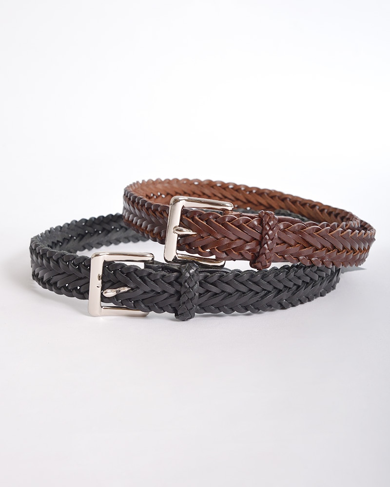 BEORMA LEATHER COMPANY P0009 34mm HERRINBONE PLAITED BELT / べ
