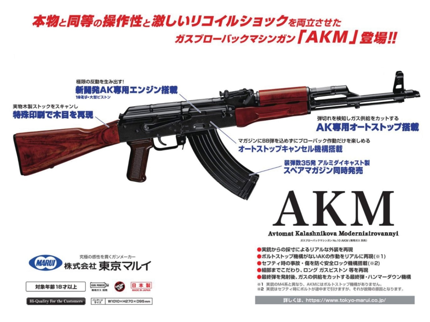 東京マルイ AKM GBB AKM - ガスブローバック マシンガン | 東京マルイ エアソフトガン情報