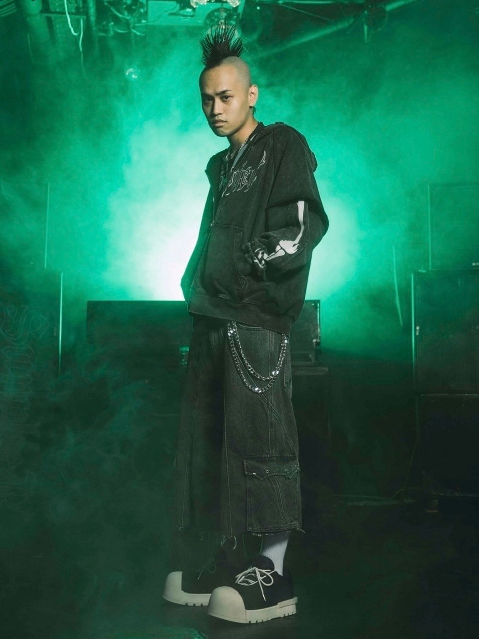 SUPPLIER】Fire Bones Layered Sleeve Zip Hoodie | OUR BRAND