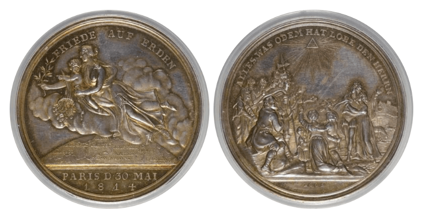 SP63】1814年 ドイツ プロイセン パリ条約 記念銀メダル | すべての