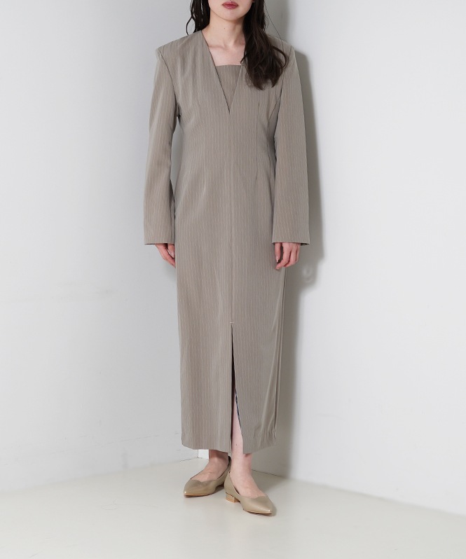 pinstripe tailored bustier dress | DRESS,DRESS | ROOM903 online