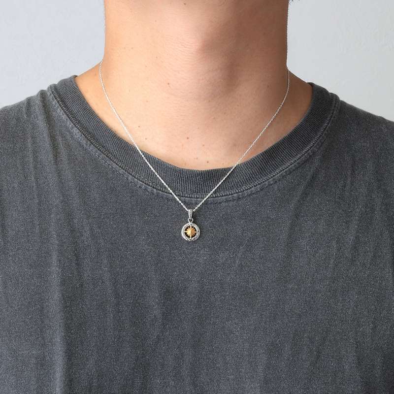 サンシンボル シルバー925製 K18（18金）ゴールドプレート ペンダント