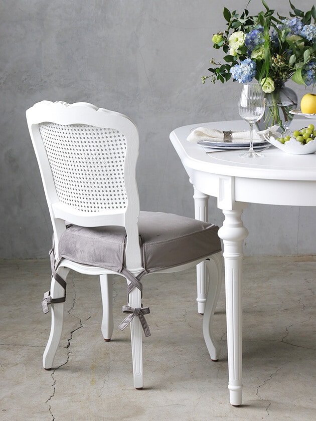 SGDダイニングチェアCHARM用シートカバーグレーベルベット - サラグレース