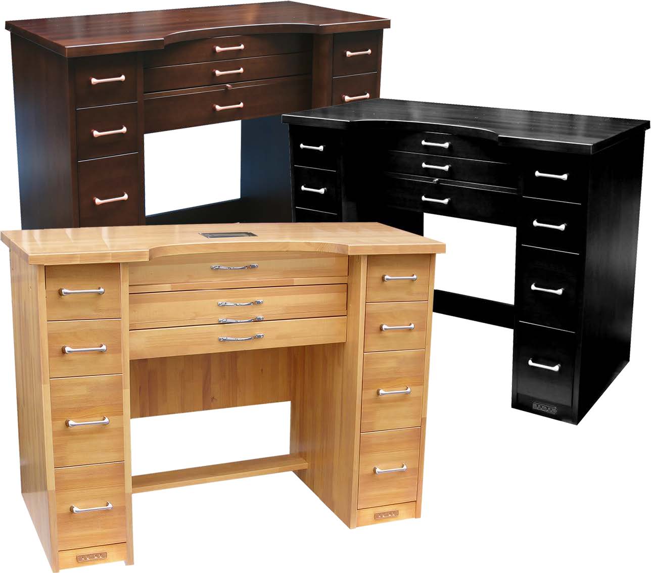 在庫限り/納期未定】小次郎 彫金作業机 両袖 ナチュラル [大型配送別途