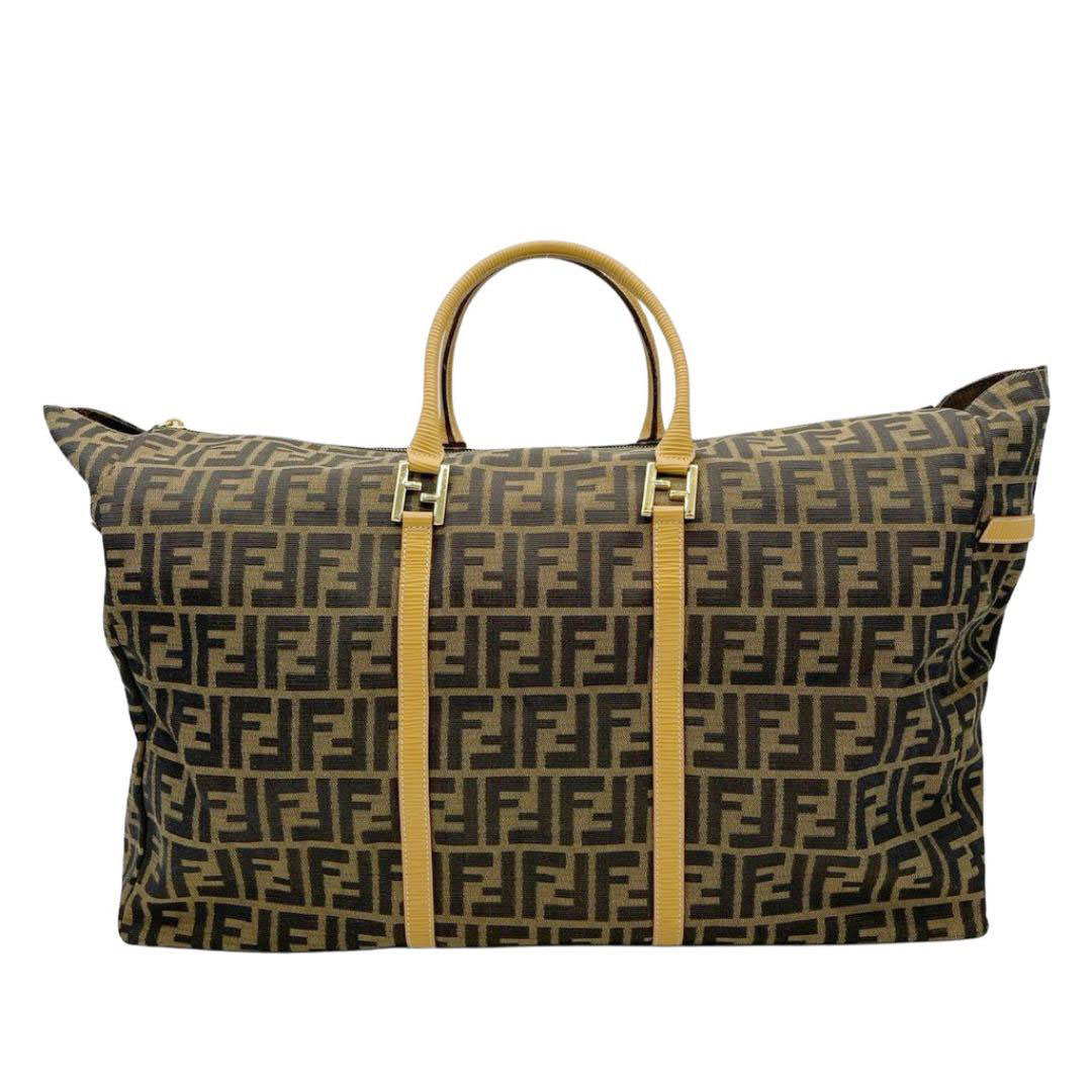 FENDI フェンディ ボストンバッグ ズッカ柄 キャンバス レザー