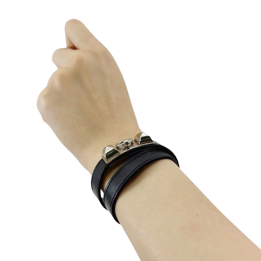 HERMES エルメス レザーブレスレット リヴァル ドゥブルトゥール