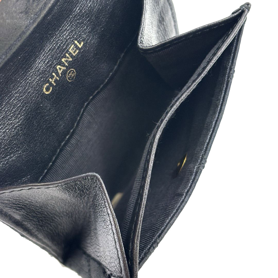 CHANEL シャネル ビコローレ コインケース 小銭入れ サテン ブラック 1
