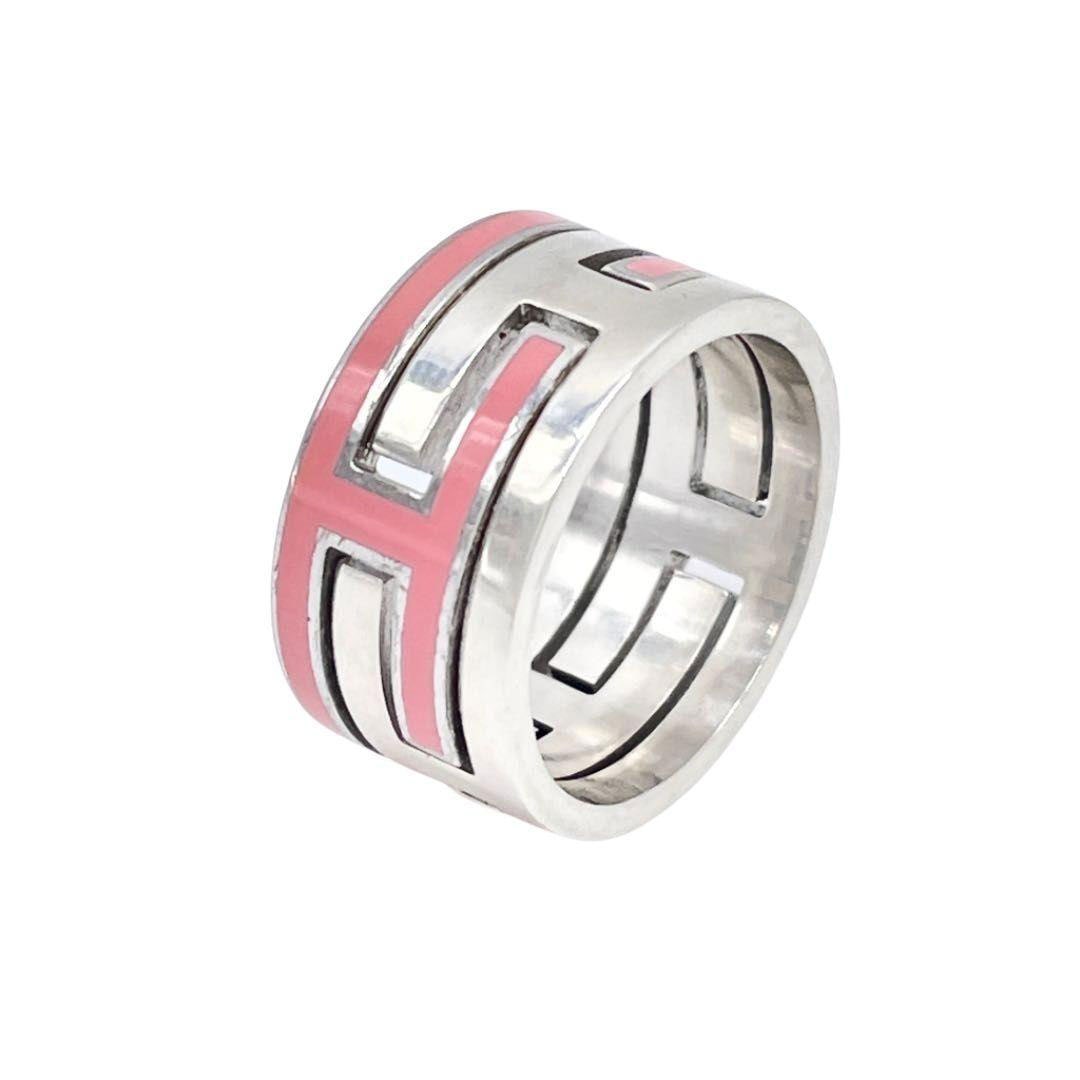 HERMES エルメス リング 指輪 ムーブアッシュ Ag925 シルバー ピンク