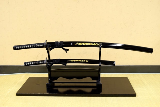 彫金 竜黒 大刀 小刀セット 刀身竜彫 模造刀｜【公式】模造刀・居合刀