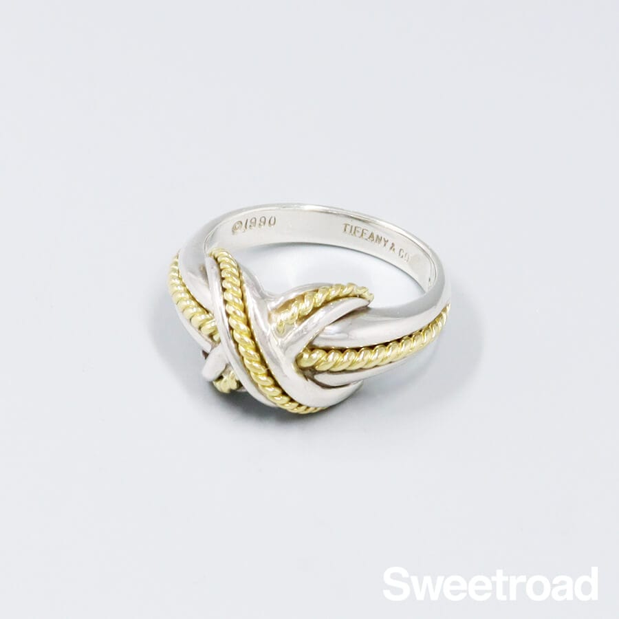 ティファニー シグネチャーリング 18KYGコンビ 12号 w-31133