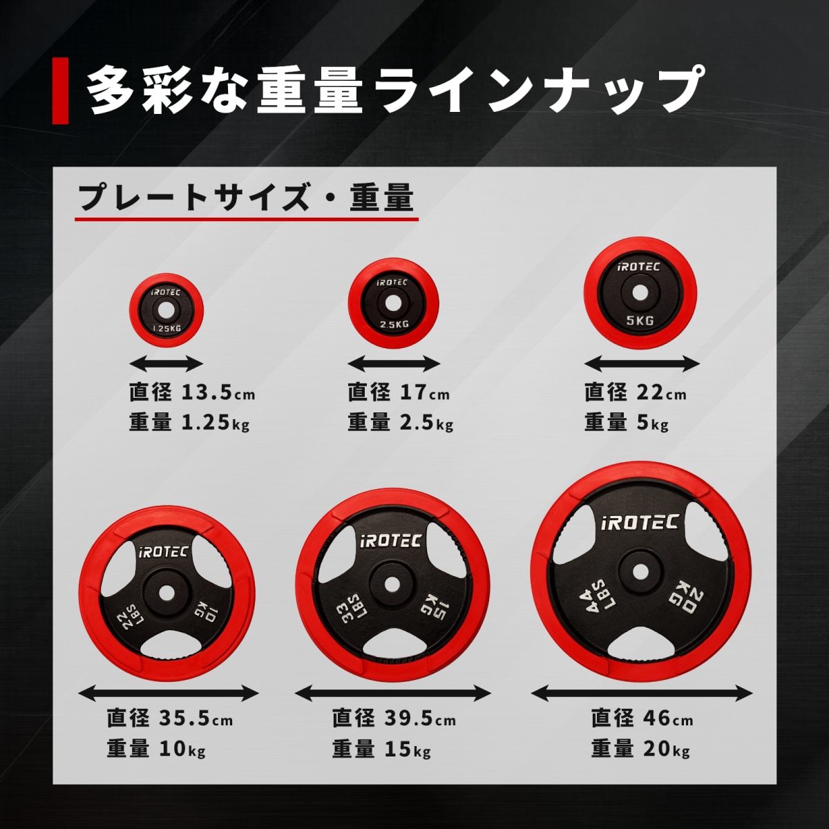 ラバー プレート 20kg(2枚) IROTEC (アイロテック)