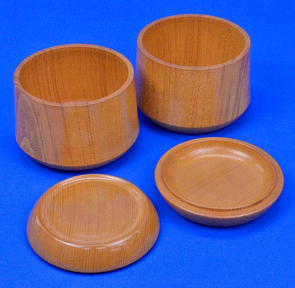 囲碁 木製碁笥 欅 本因坊形 特大 ※蛤碁石35号まで収納可能 | 碁笥