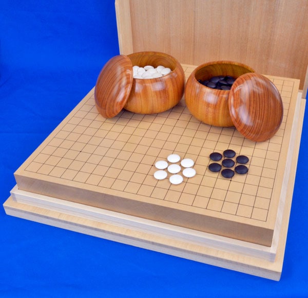 棋子，【碁石セット】囲碁 蛤 貝 木製 趣味 遊び 木箱入り 棋子