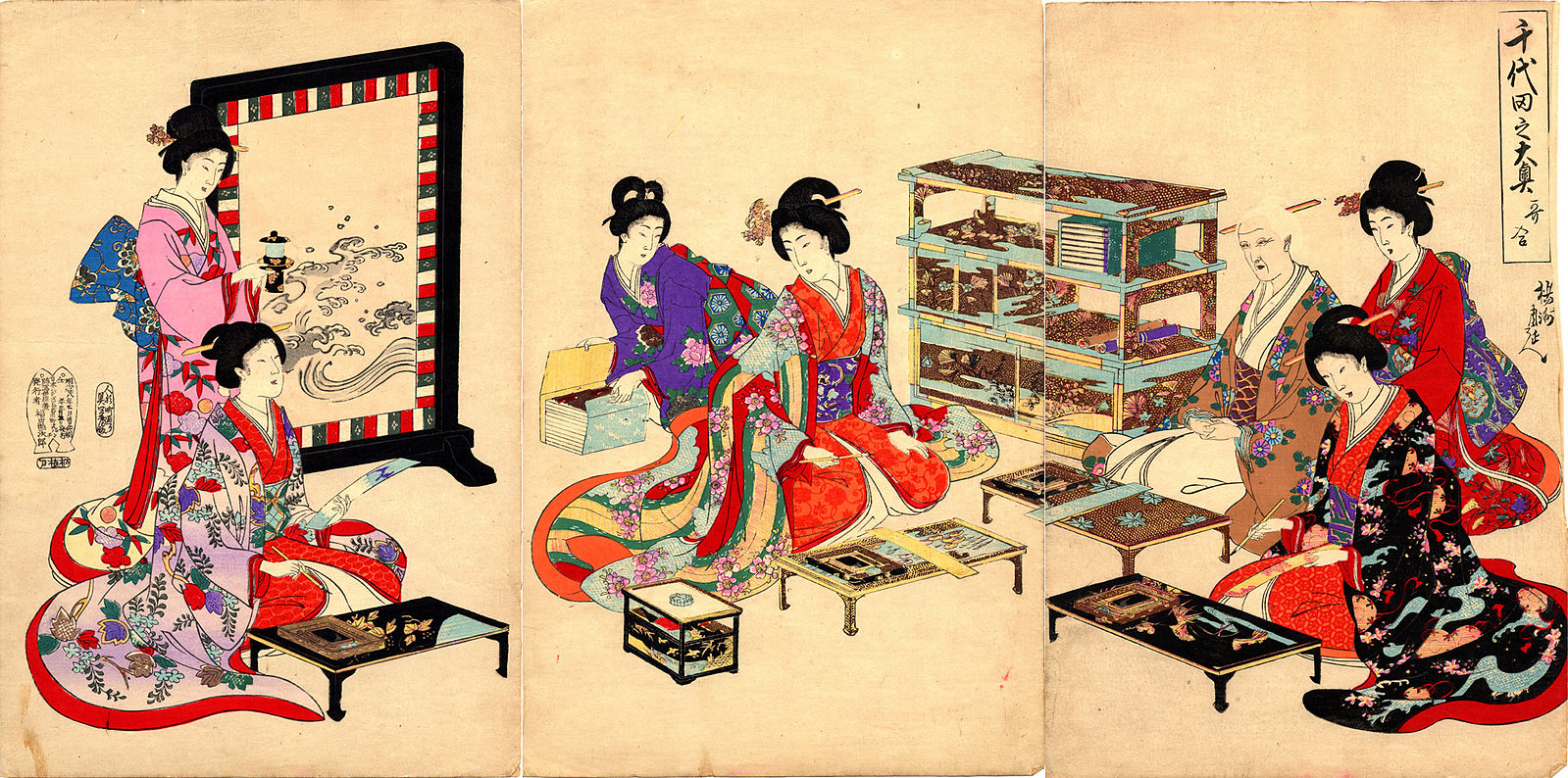 千代田之大奥 歌合 橋本（楊洲）周延画 | - Japaaan