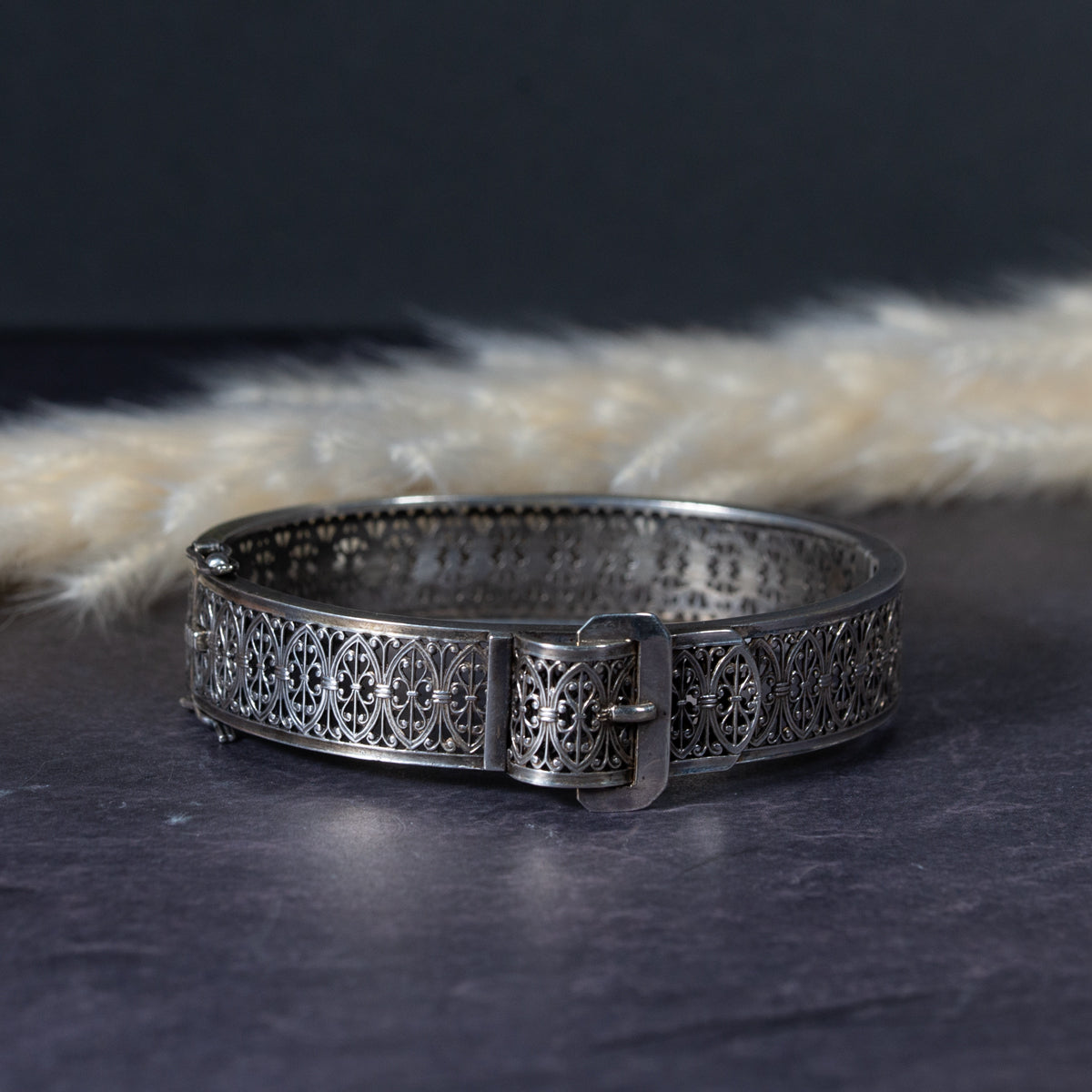 アンティーク ベルトバックル バングル シルバー925