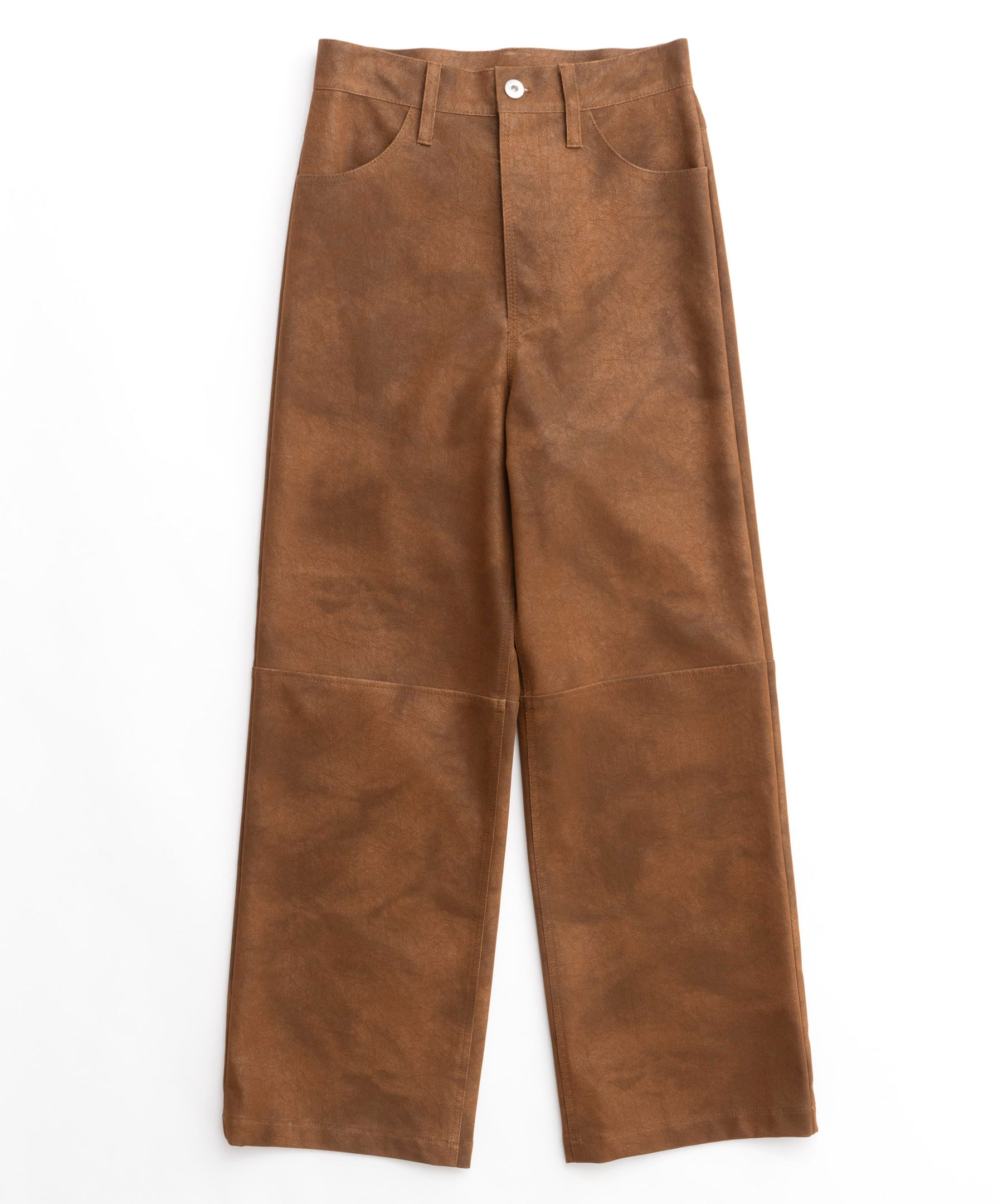 SALE】Vegan Leather Wide Straight Pants
