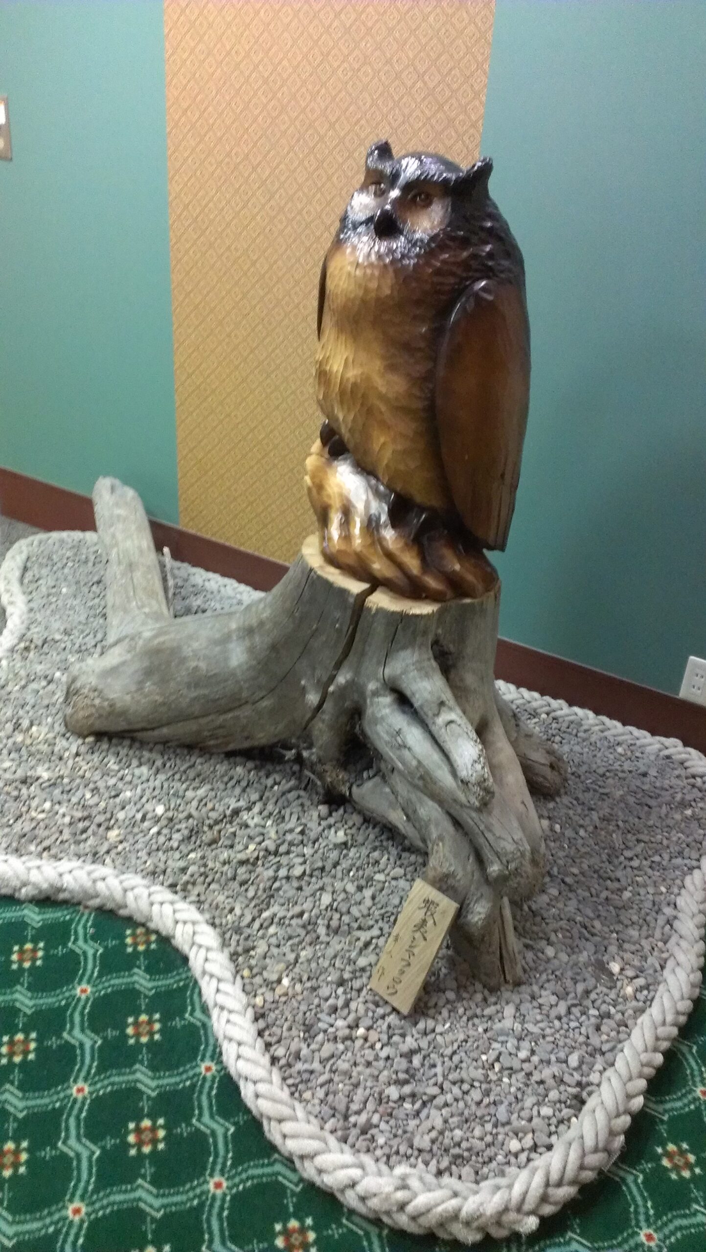 工房がんま フクロウの木彫り 流木 工房がんま フクロウの木彫り 流木