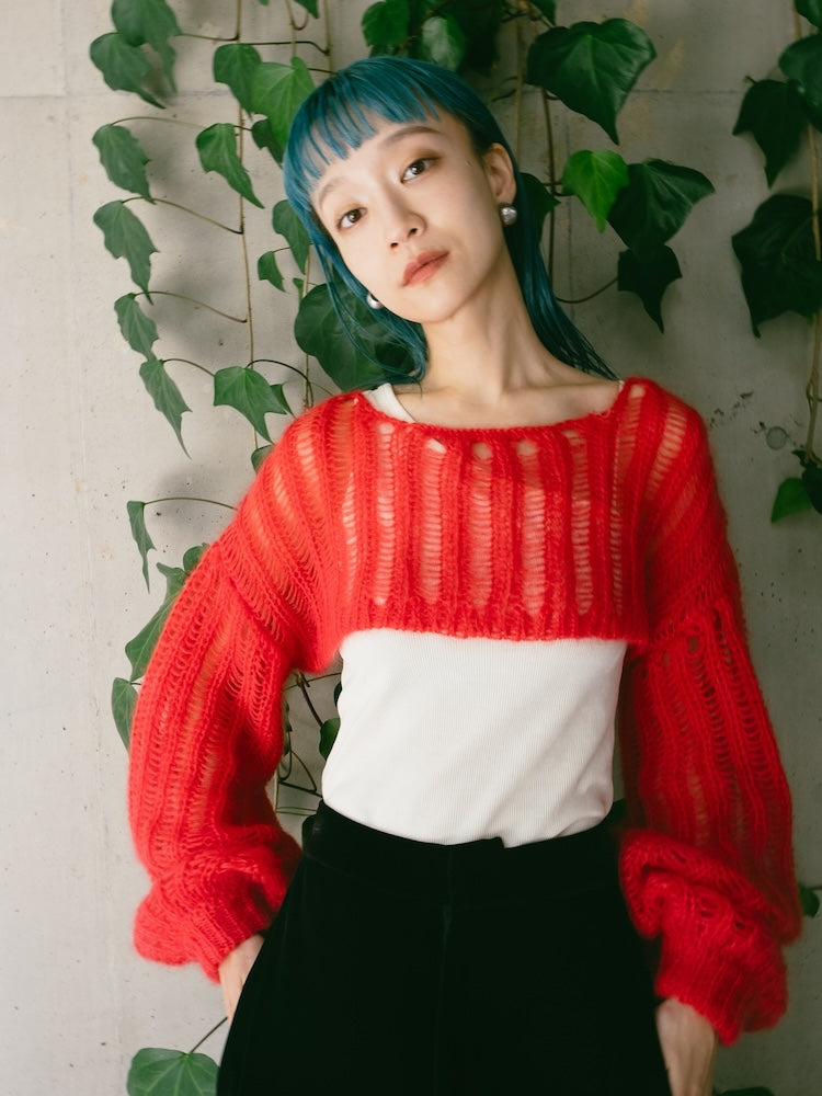 Kid Mohair Cropped Knit Pullover｜ショート丈モヘアニット – MARTE