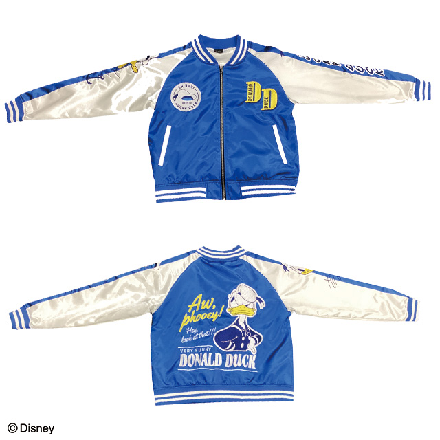 キャラジャン】ディズニー ドナルド ラッキーダック スカジャン(L