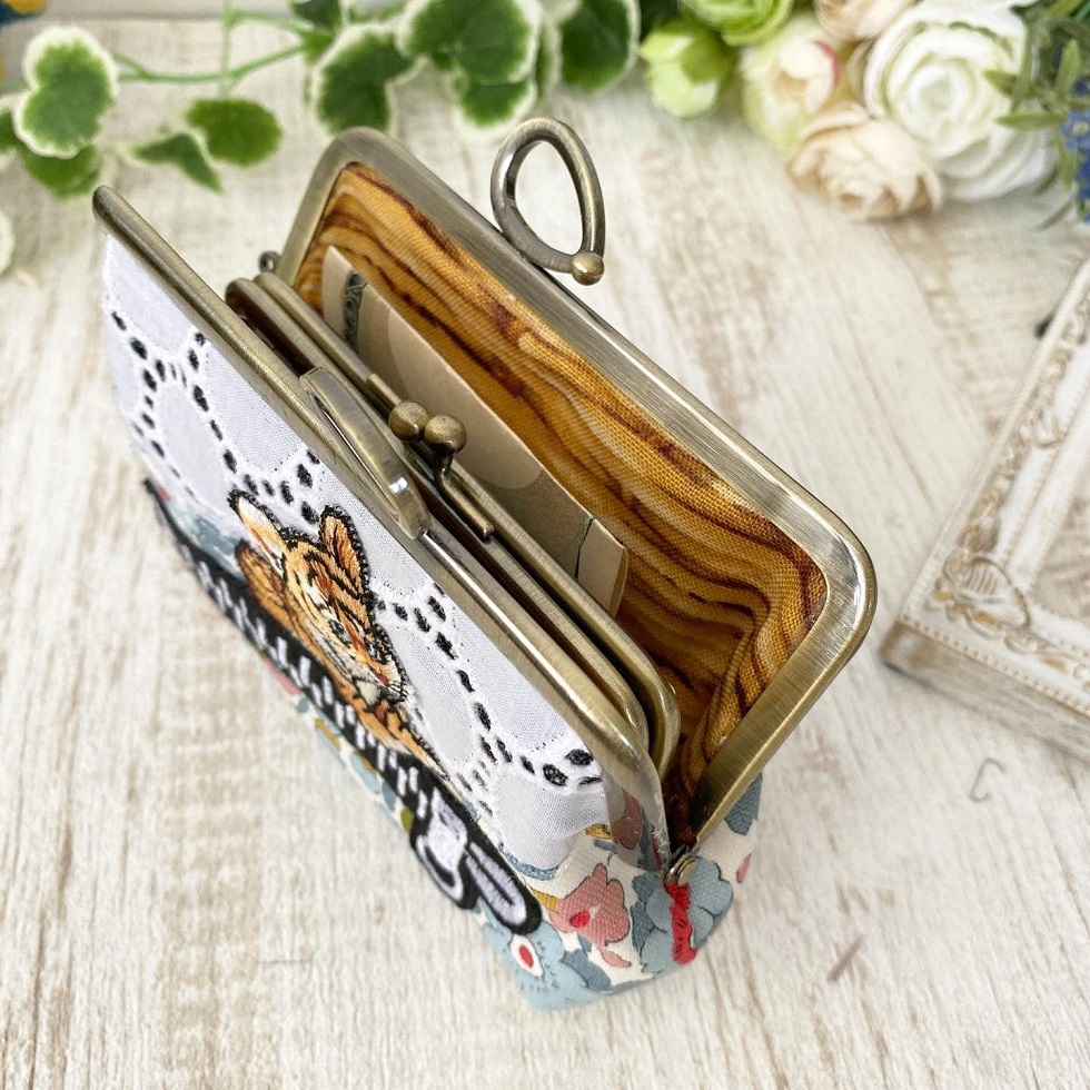 型紙＆レシピ付き口金】12cm角型親子がま口財布（碁石AG） - 【手作り