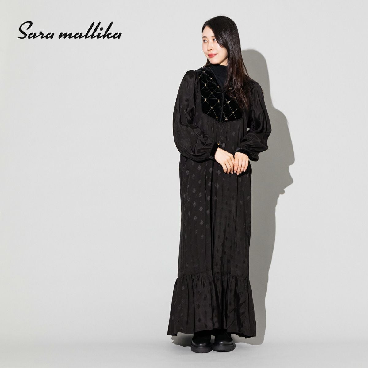 サラマリカ ベルベットビーズエンブロイダリードレス レディース Sara