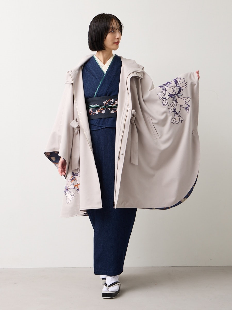 籠木蓮刺繍冬ケープ(FREE グレージュ): ふりふ ｜ミマツグループ