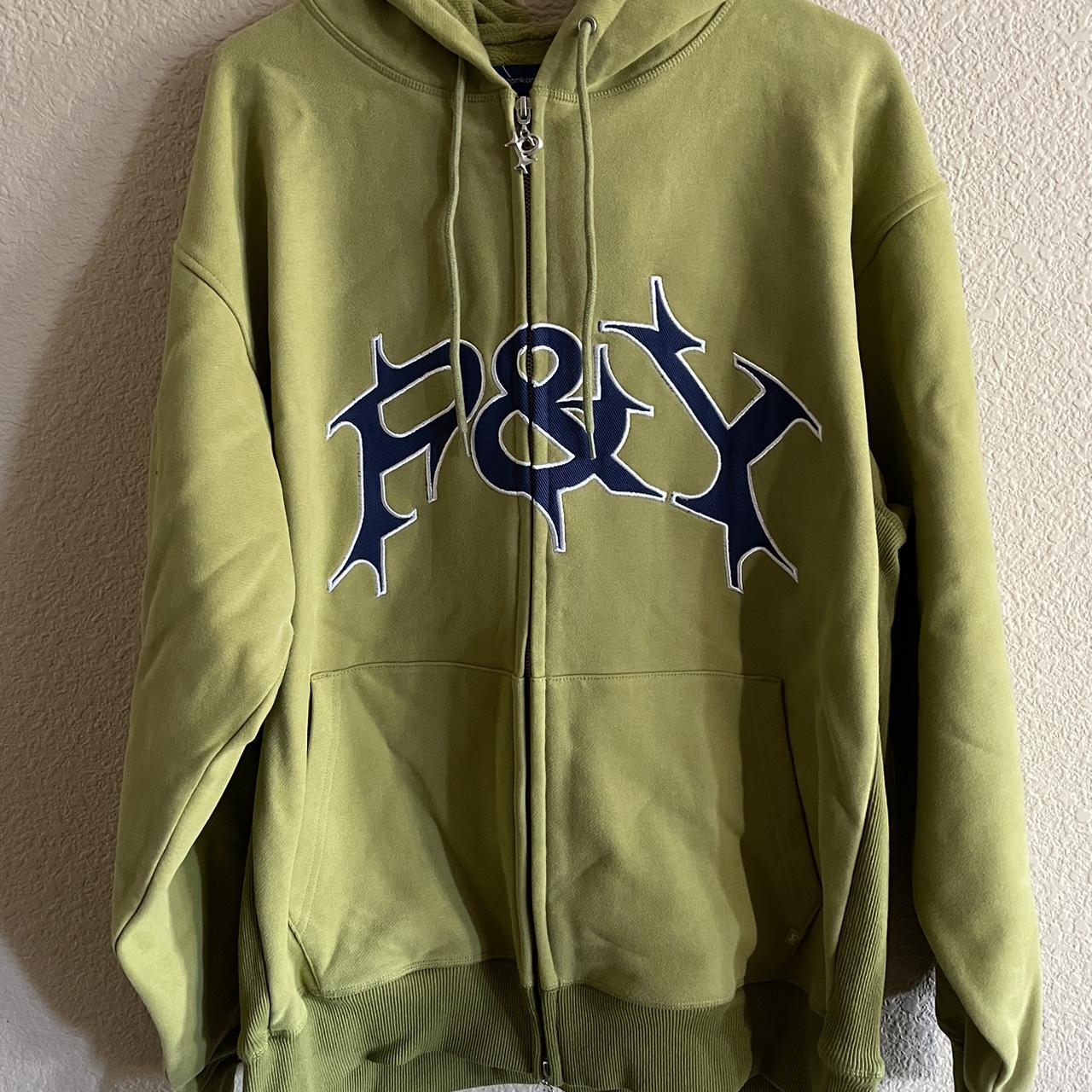 Olive punkandyo zip up hoodie Size L (true to | Depop
