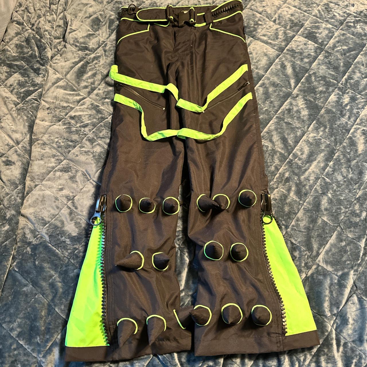 VINTAGE Y2K SPACE TRIBE FLARED SPIKE PANTS perfect | Depop