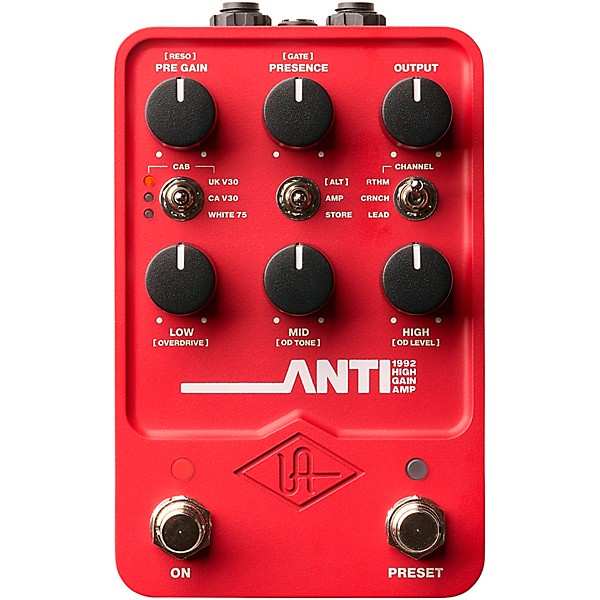Universal Audio UAFX Anti 1992 High Gain Amp Effects Pedal - Red