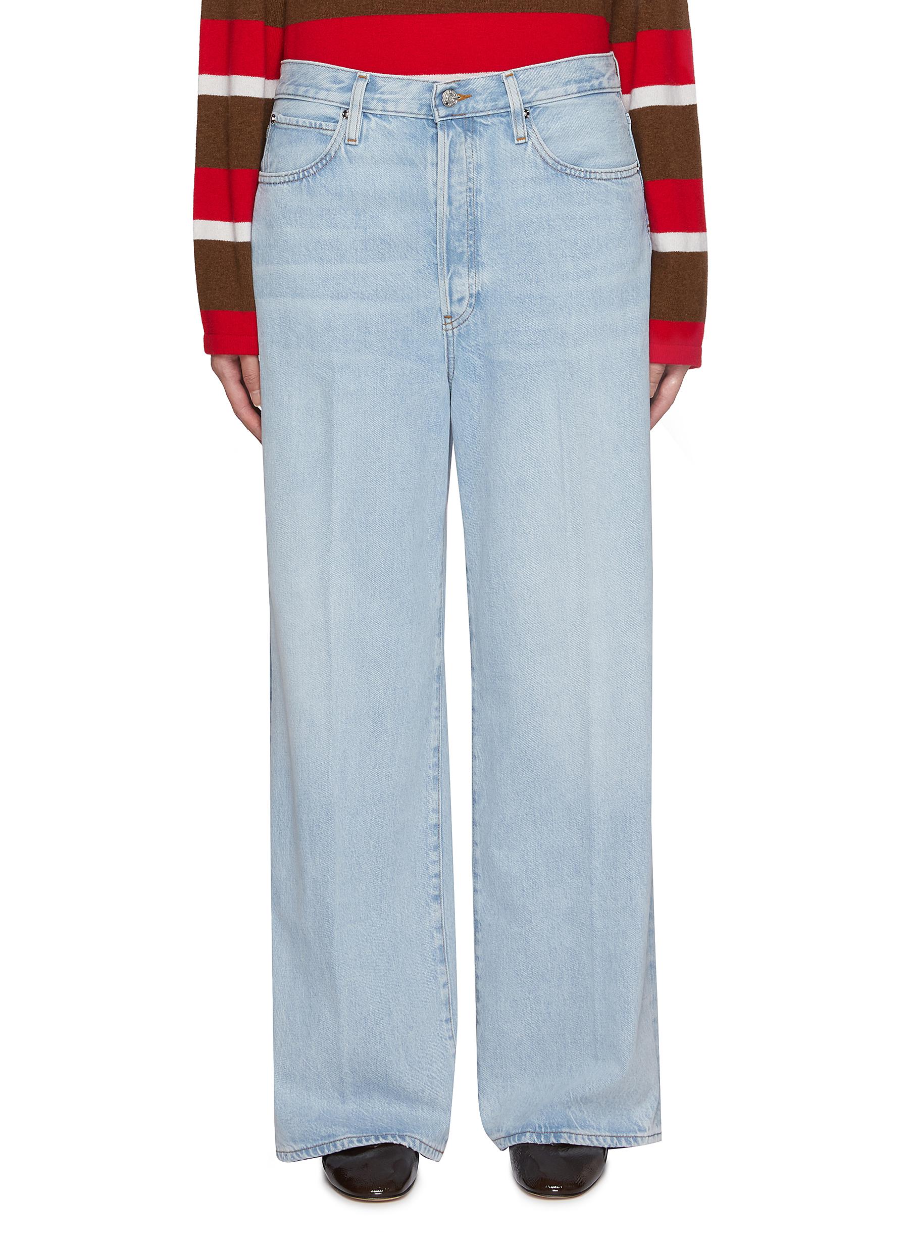 FRAME | Le Low Baggy Wide Leg Light Wash Jeans | Women | Lane Crawford