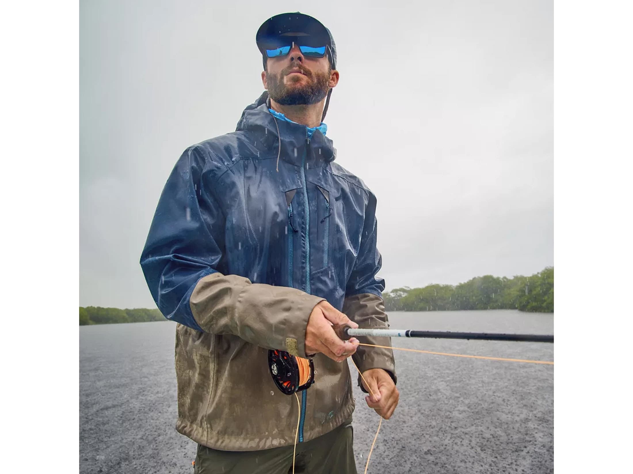 Orvis Men's Pro Wading Rain Jacket Ink/Brindle Medium