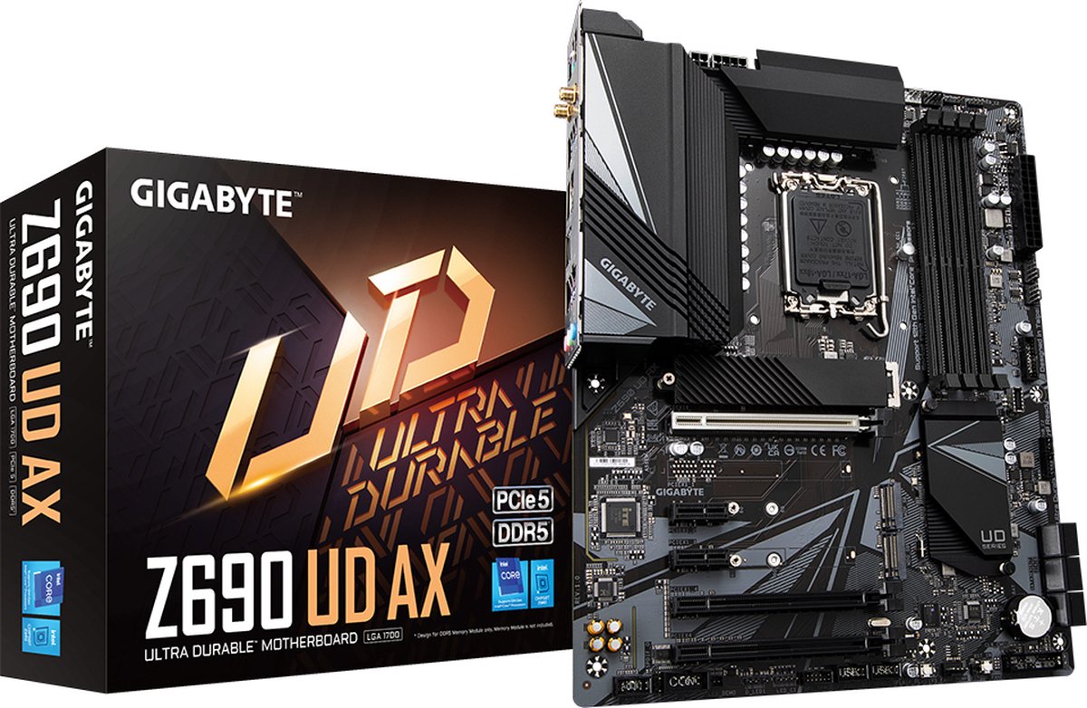 GIGABYTE Z690 UD AX Moederbord - DDR5 - LGA1700 - ATX - 128GB RAM