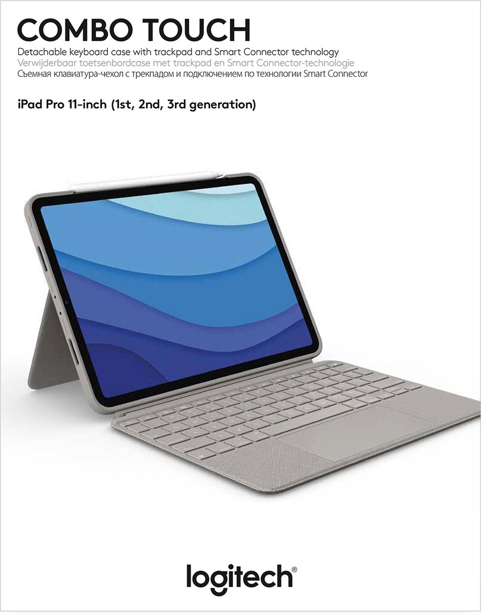 Logitech Combo Touch voor iPad Pro 11-inch - Toetsenbord met