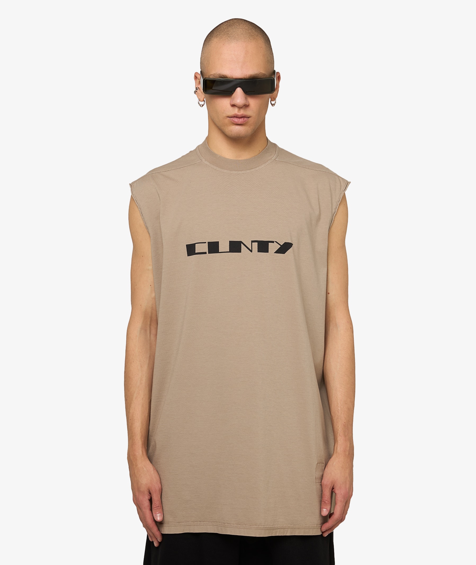 Rick Owens DRKSHDW Tarp Tank T-Shirt | Dirty Pearl/black | SVD USA