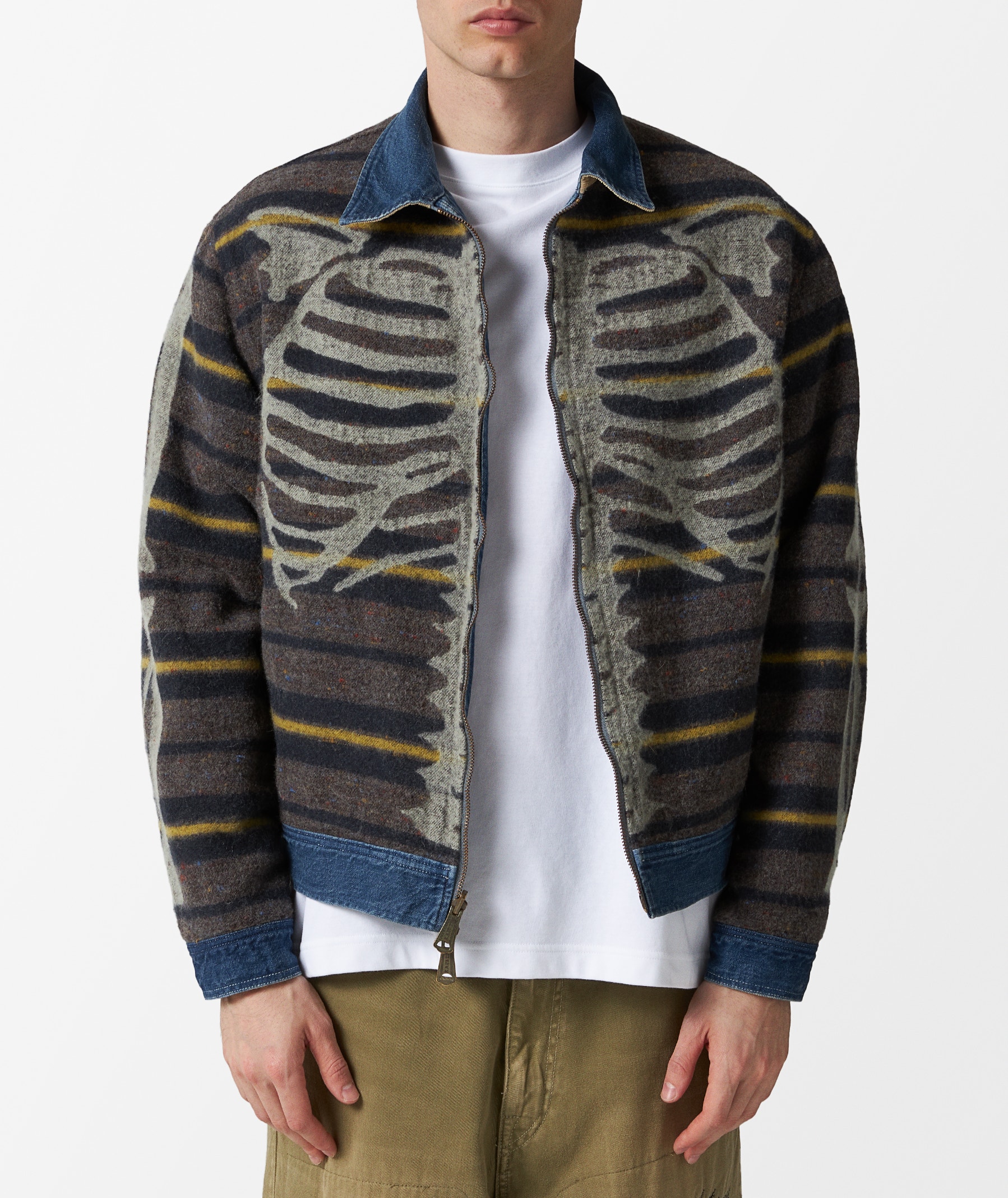 KAPITAL 11.5oz Denim Reversible Zip-Up Work Jacket in Blue | SVD USA