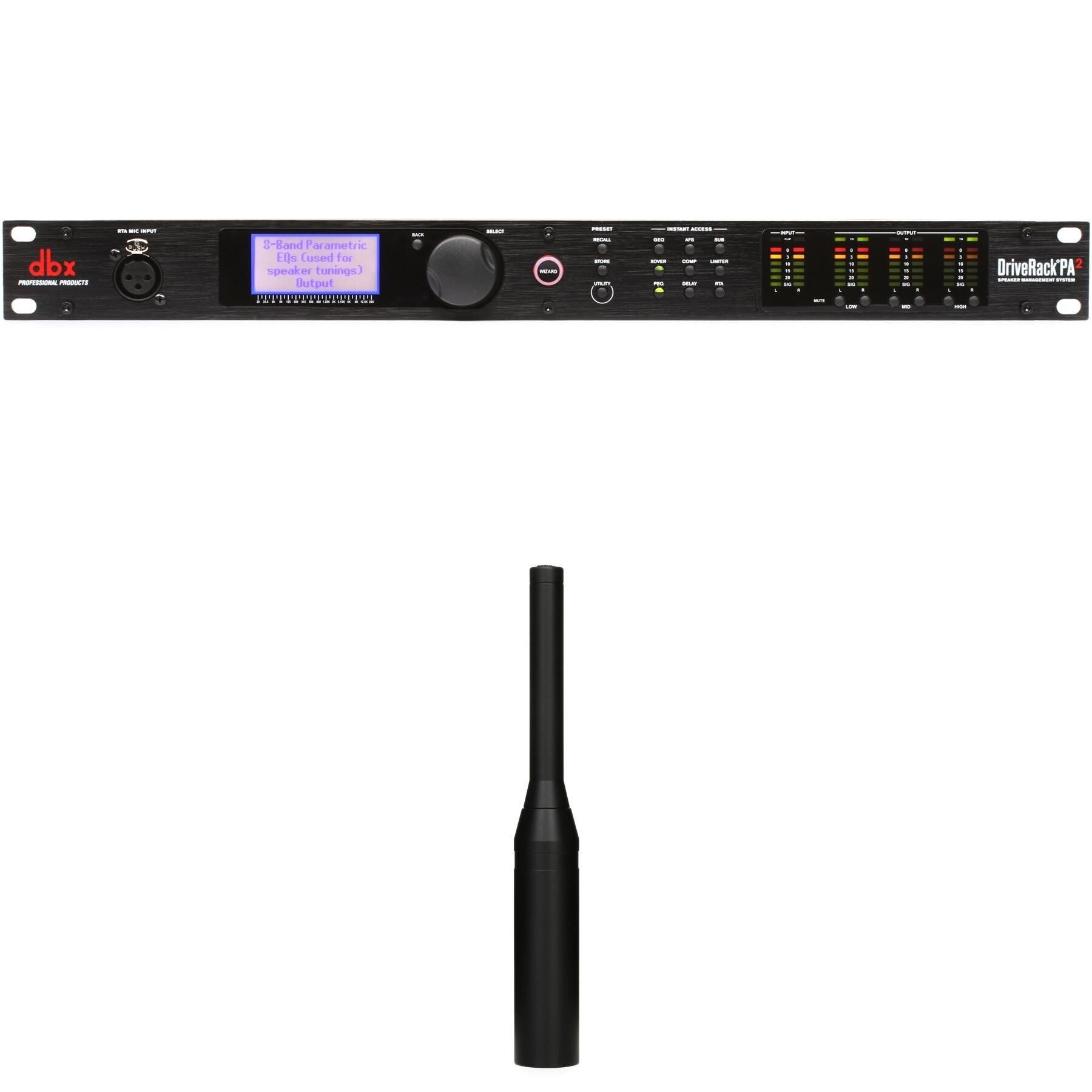 dbx DriveRack PA2 with Measurement Microphone Complete Loudspeaker