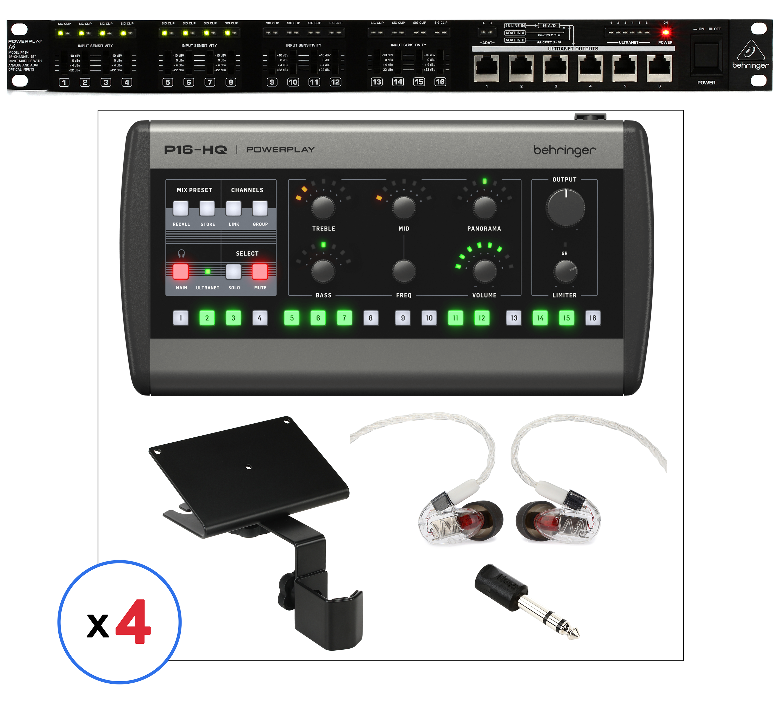 Behringer P16-HQ Personal Mixing System with Westone In-ear