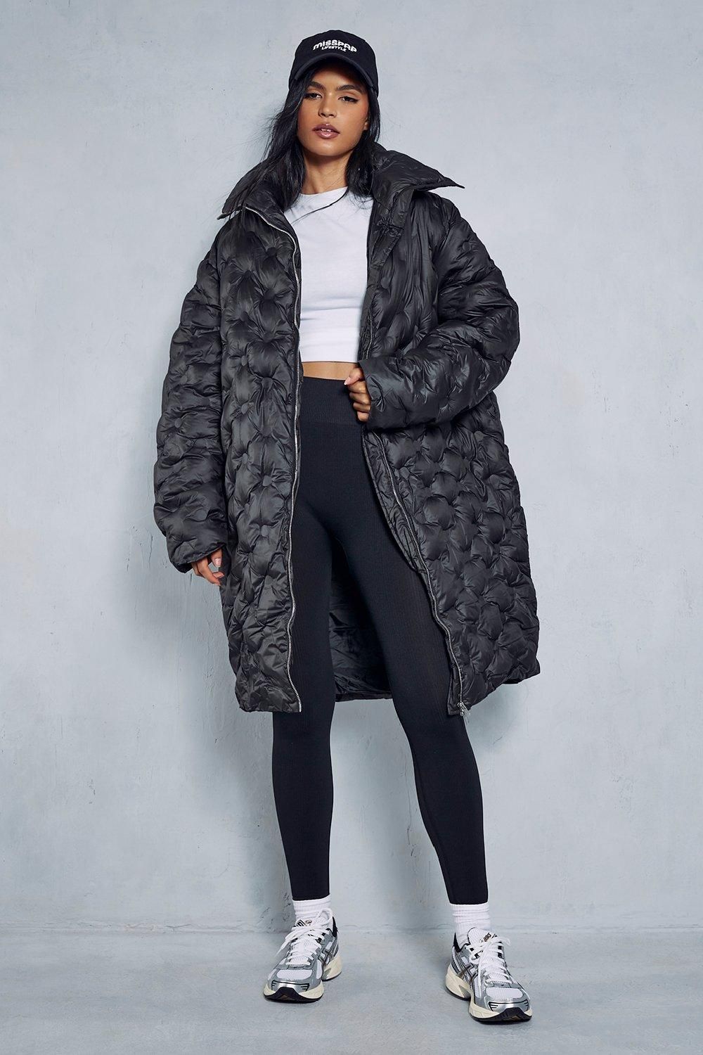 Jackets & Coats | Oversized Pintuck Detail Longline Puffer | MissPap