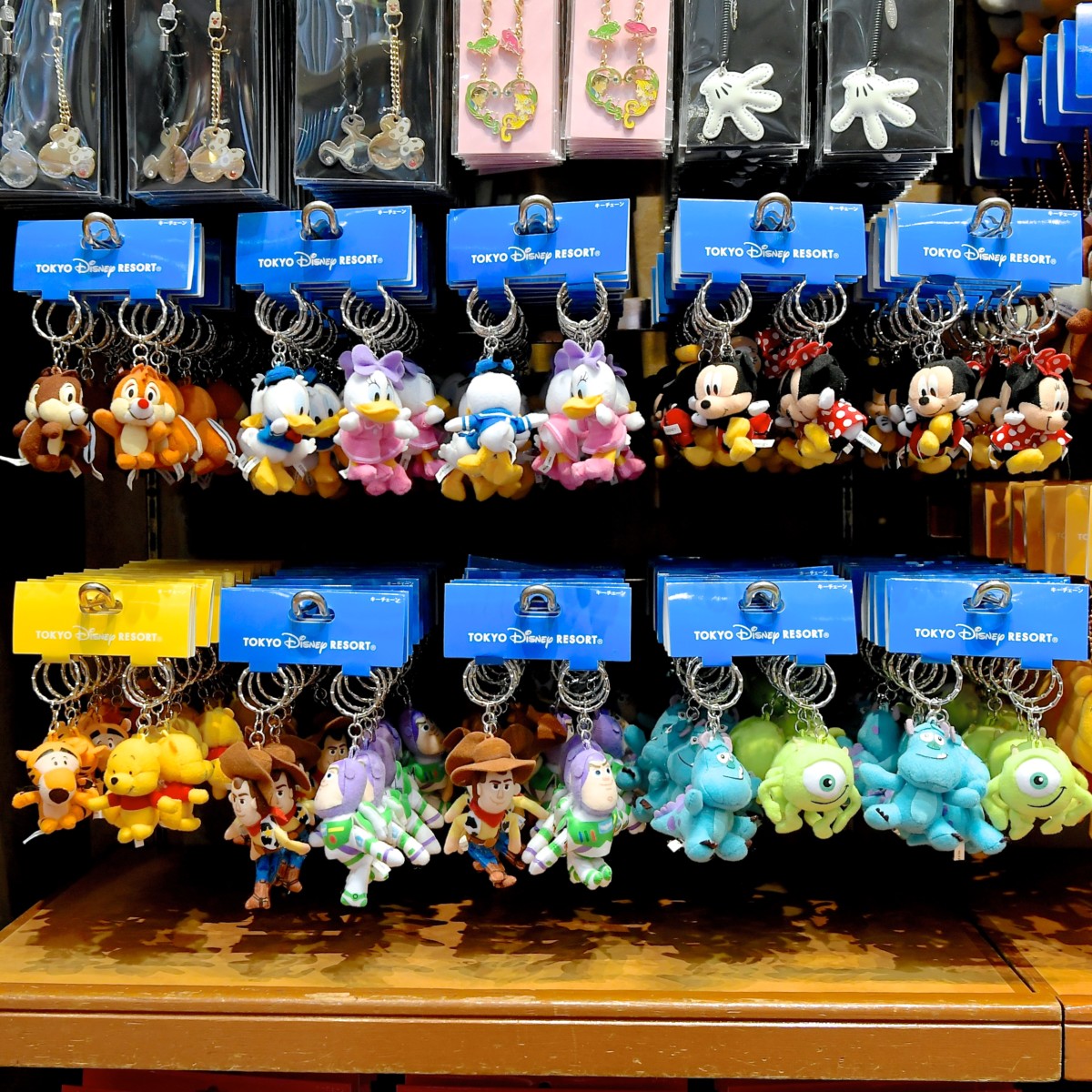 仲良しコンビのぬいぐるみ！東京ディズニーランド ペアキーチェーン -