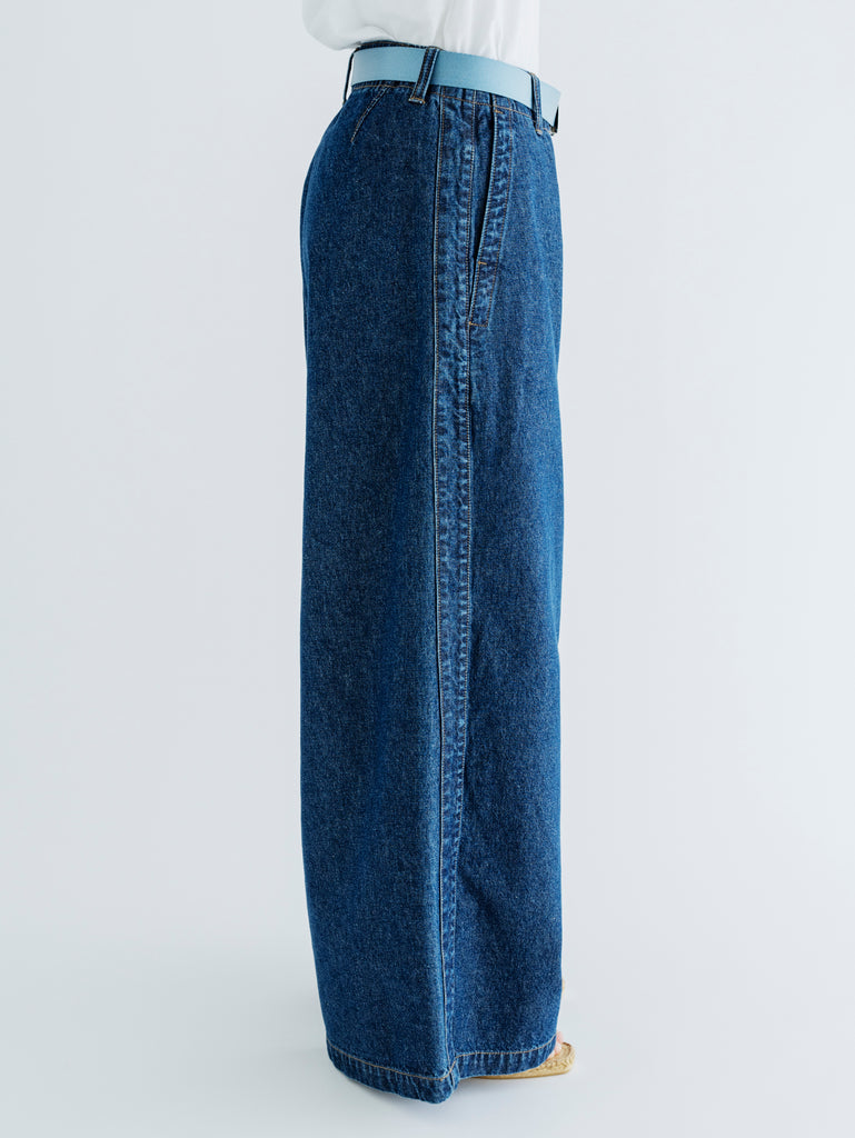DENIM SIDE LINE WIDE PANTS – MEYAME