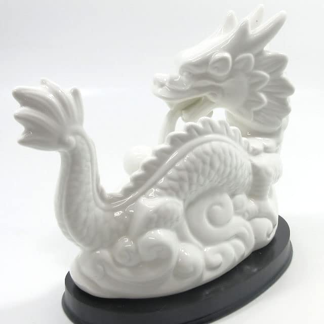 Amazon.co.jp: 白龍 置物 風水 白龍の置物 陶器 大サイズ 最大長さ約