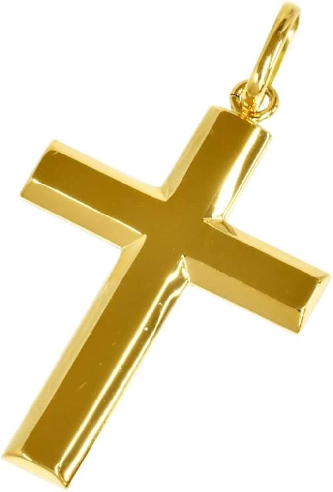 Amazon | K18 シンプルクロス27 18金 18K ペンダント トップ クロス
