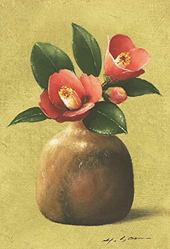 Amazon.co.jp: 安田英明『椿』油絵・油彩画 SM(サムホール) : ホーム