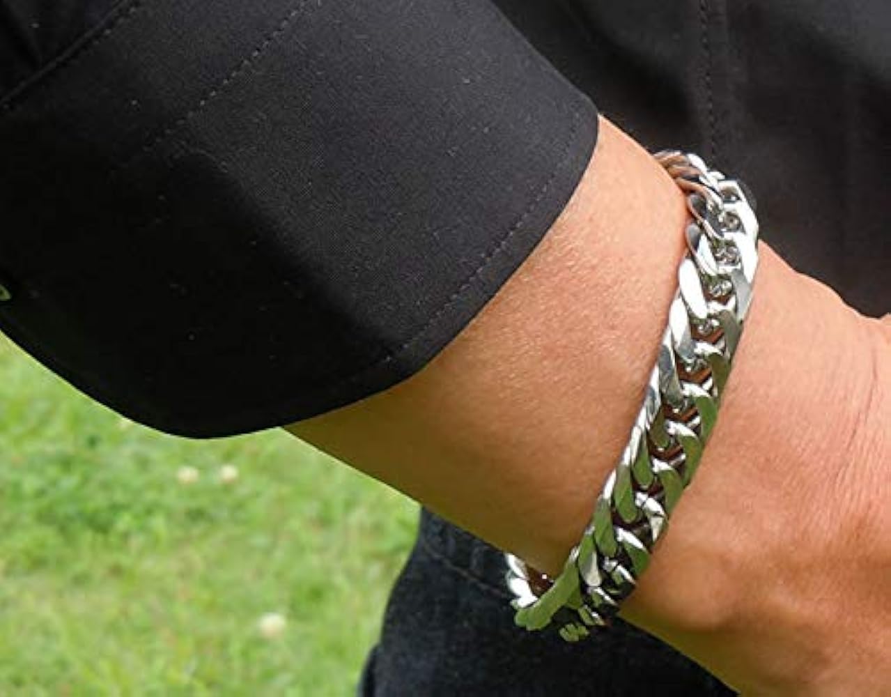 Amazon | 純チタン喜平ブレスレット チェーン 12mm 超極太タイプ (22cm