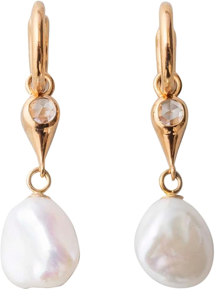Amazon | (エテ) ete パール/ホワイトトパーズ イヤリング ドロップ