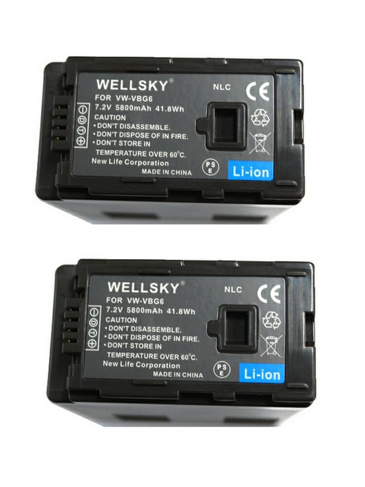 Amazon | WELLSKY AG-BPS581 VW-VBG6-K VW-VBG6 2個 互換バッテリー